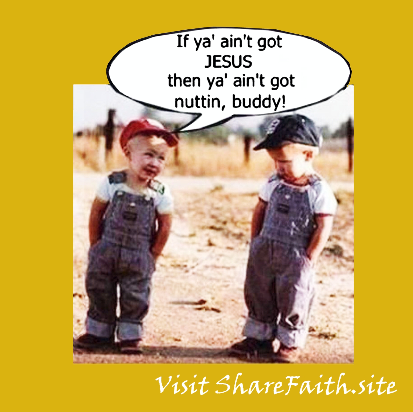 Share Faith Buddy  mustard color border